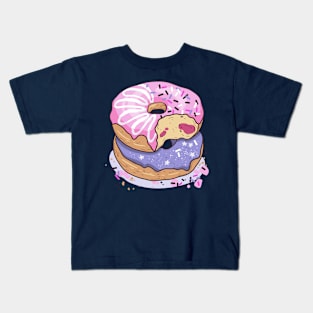 Donut lover dream pink and blueberry doughnut Kids T-Shirt